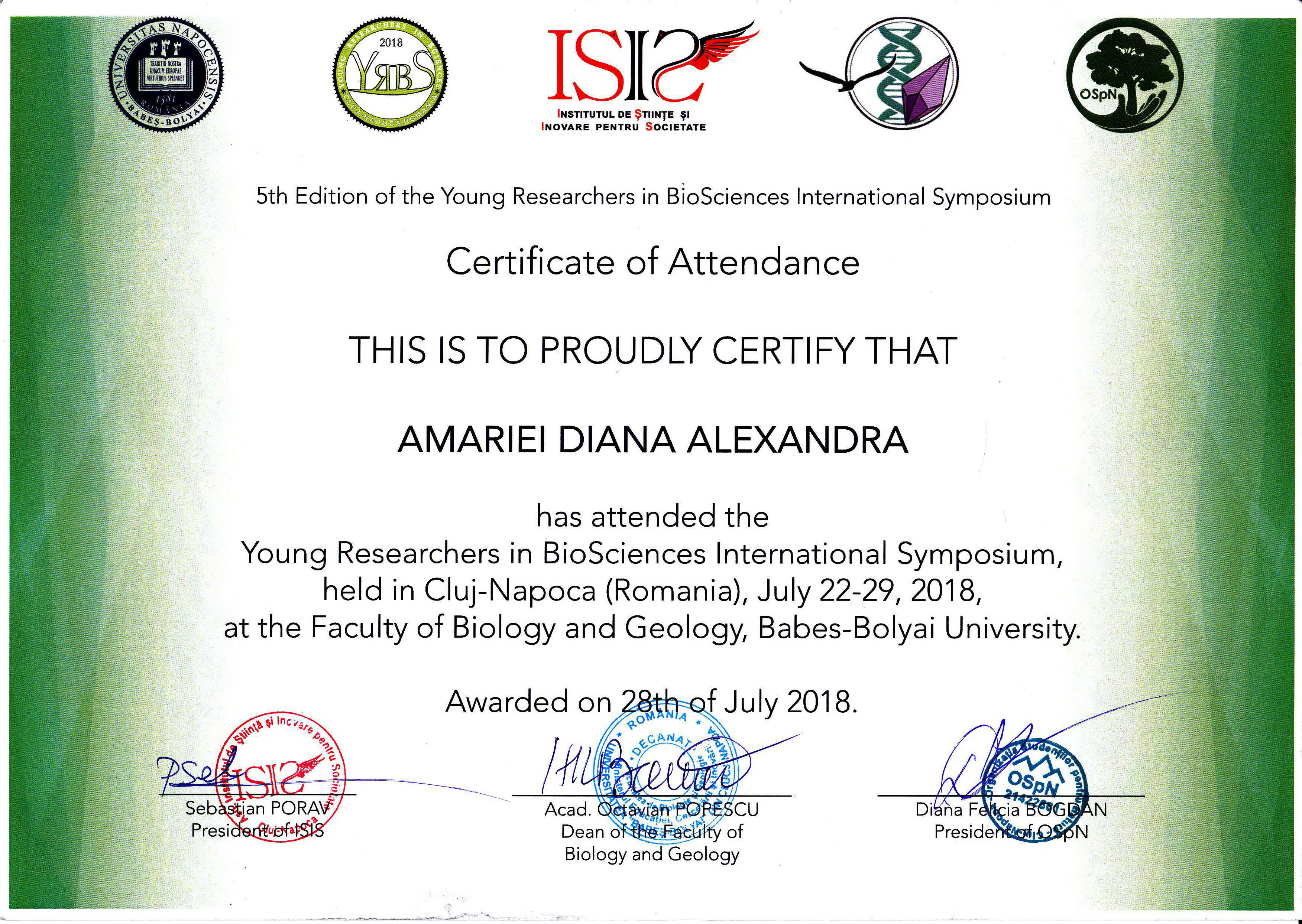 Amariei Certificate